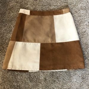 Hollister Patchwork Suede Mini Skirt
